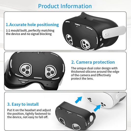 New Comfortable Pack of 9pcs Silicone Protect Cover Set VR Accessories For Meta Quest 3S Covers Kit Idea Christmas Birthday Gift