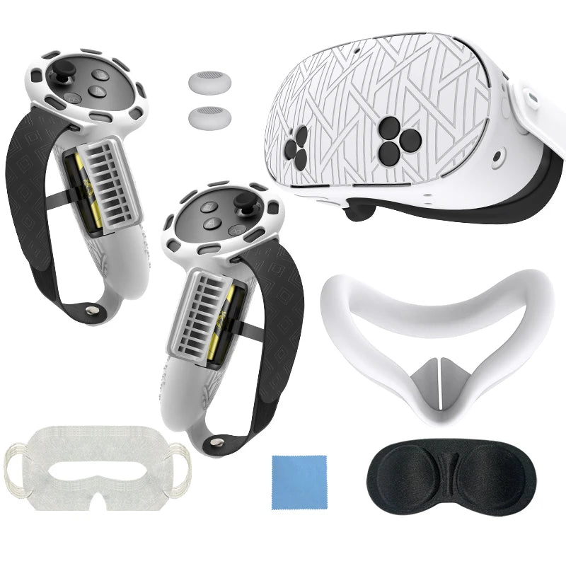 7Pcs/Set Silicone Cover for Meta Quest 3S Accessories  Includes  Cover Set Controller Grip Cover and Soft Shell Cover