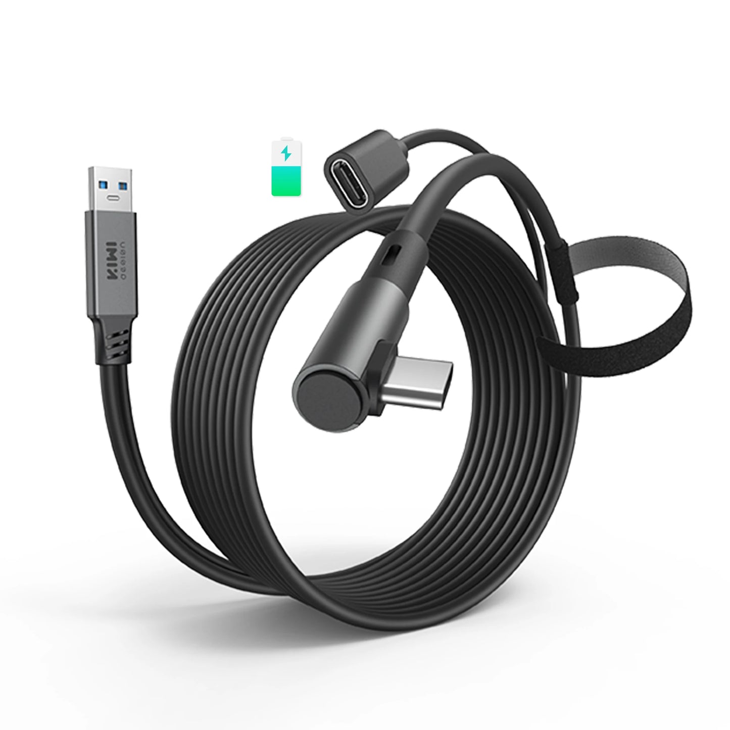 KIWI design Link Cable with Charging 16FT Compatible with Meta Quest 3s/3/2/ Pro/Pico 4 Accessories and PC/SteamVR, USB 3.0 to U