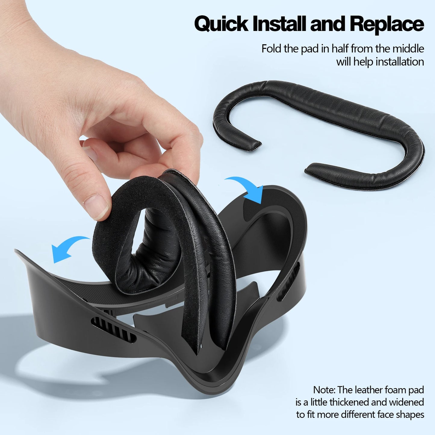 HUNDAI Facial Interface & Face Cover Pad for Oculus Quest 2/3S, Sweat-Proof PU Foam Cushion - VR Accessories for Meta Quest 2/3S