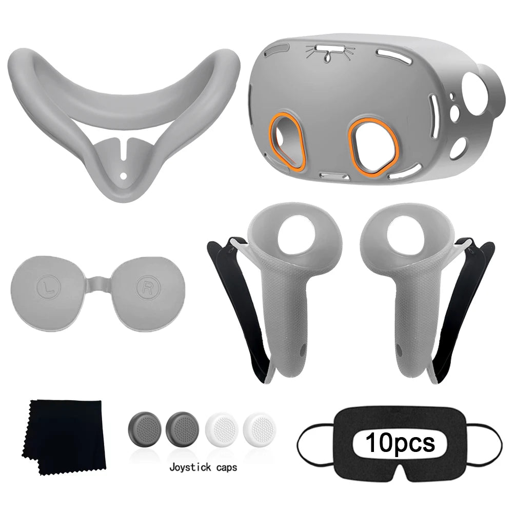 New Comfortable Pack of 9pcs Silicone Protect Cover Set VR Accessories For Meta Quest 3S Covers Kit Idea Christmas Birthday Gift