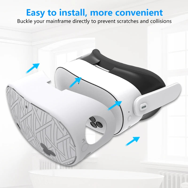 7Pcs/Set Silicone Cover for Meta Quest 3S Accessories  Includes  Cover Set Controller Grip Cover and Soft Shell Cover