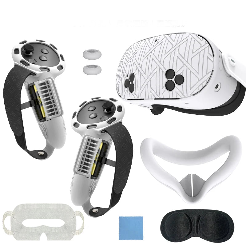 7Pcs/Set Silicone Cover for Meta Quest 3S Accessories  Includes  Cover Set Controller Grip Cover and Soft Shell Cover