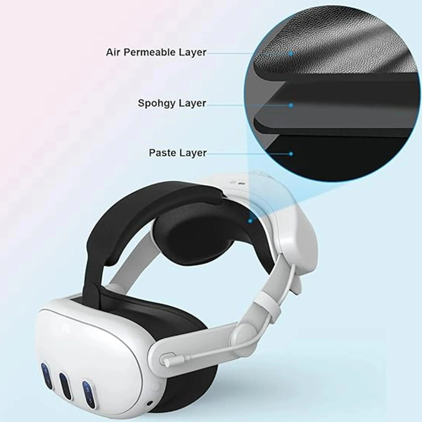 Head Strap with Battery forOculus Quest 3/Quest 3S,Adjustable Elite Strap Replacement Accessories for Meta Quest 3/Quest 3S