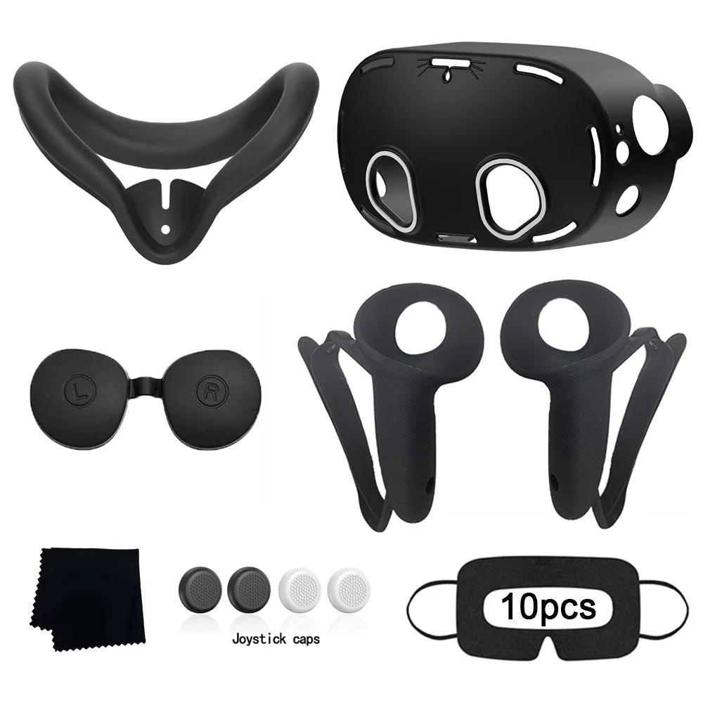 New Comfortable Pack of 9pcs Silicone Protect Cover Set VR Accessories For Meta Quest 3S Covers Kit Idea Christmas Birthday Gift