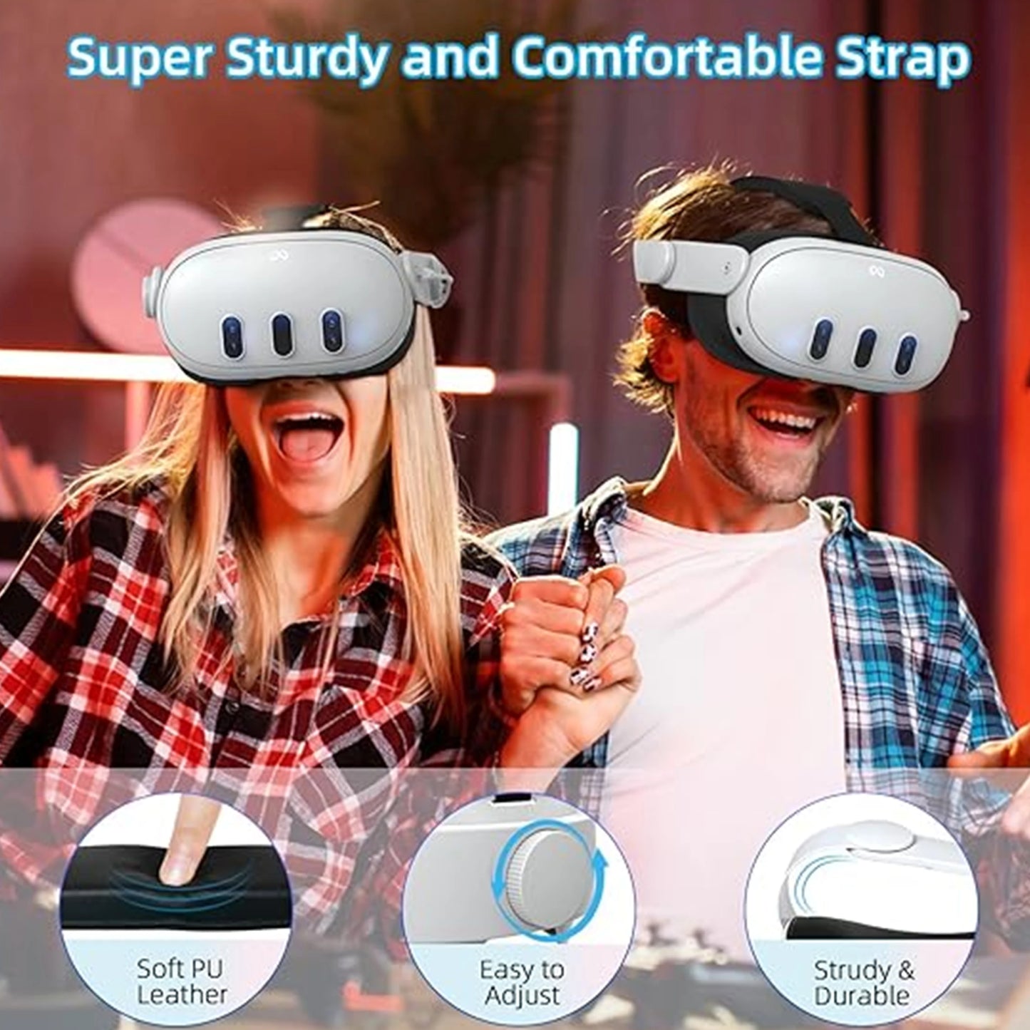 Head Strap with Battery forOculus Quest 3/Quest 3S,Adjustable Elite Strap Replacement Accessories for Meta Quest 3/Quest 3S