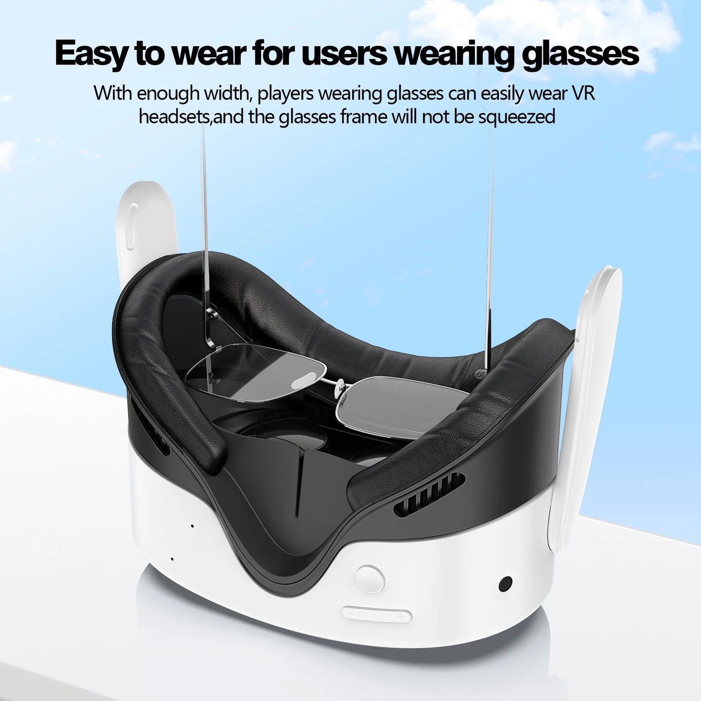 HUNDAI Facial Interface & Face Cover Pad for Oculus Quest 2/3S, Sweat-Proof PU Foam Cushion - VR Accessories for Meta Quest 2/3S