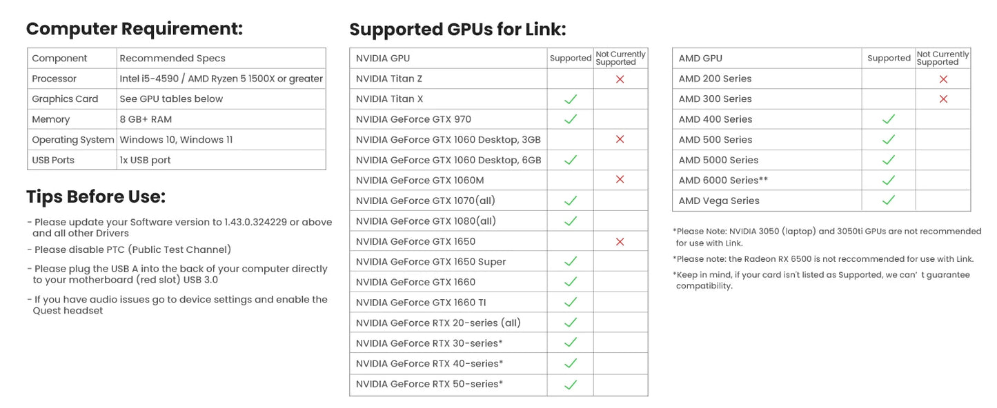 KIWI design Link Cable with Charging 16FT Compatible with Meta Quest 3s/3/2/ Pro/Pico 4 Accessories and PC/SteamVR, USB 3.0 to U